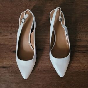 Banana Republic White Slingback Heels